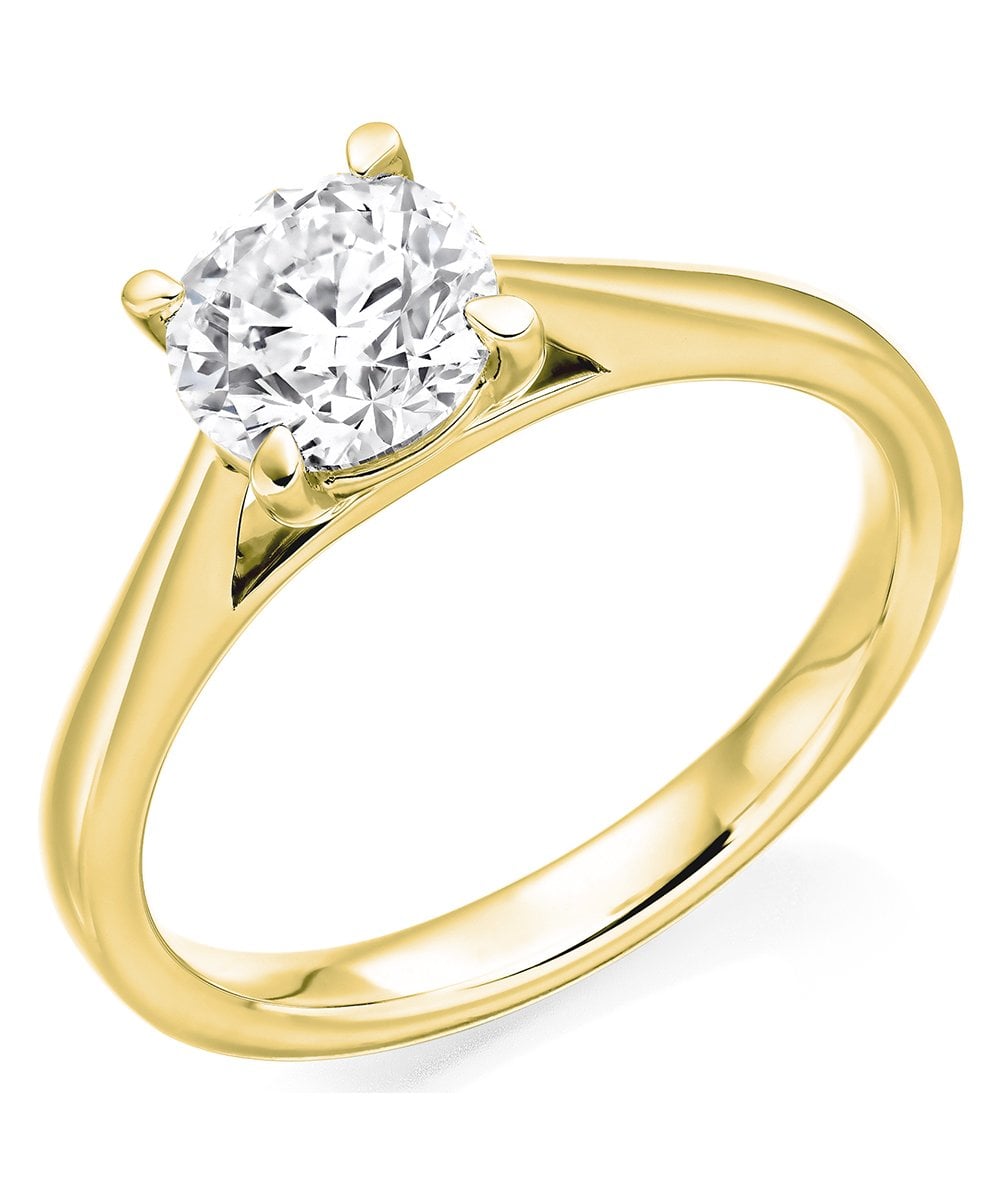 18ct Yellow Gold Diamond Solitaire Engagement Ring