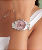 Olivia Burton Bejewelled Mellow Rose & Silver Bracelet Watch