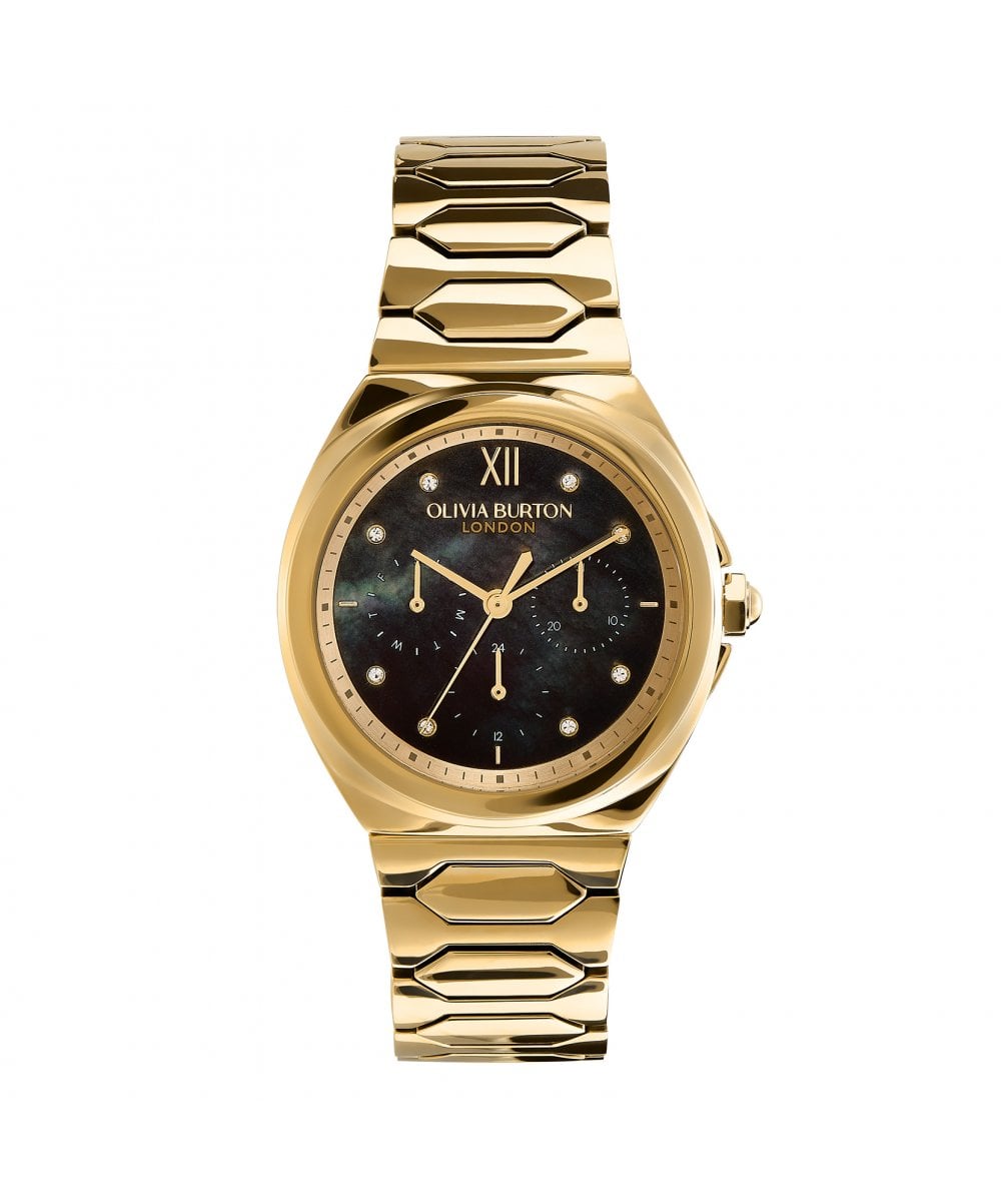Olivia Burton Sports Luxe Lustre Black & Gold Bracelet Watch