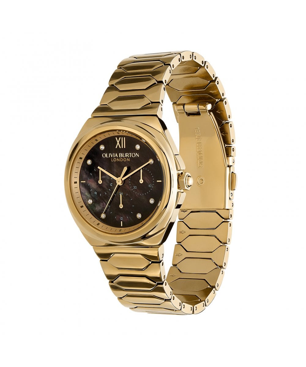 Olivia Burton Sports Luxe Lustre Black & Gold Bracelet Watch