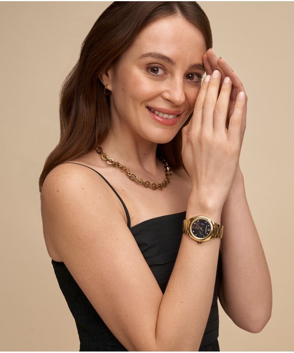 Olivia Burton Sports Luxe Lustre Black & Gold Bracelet Watch