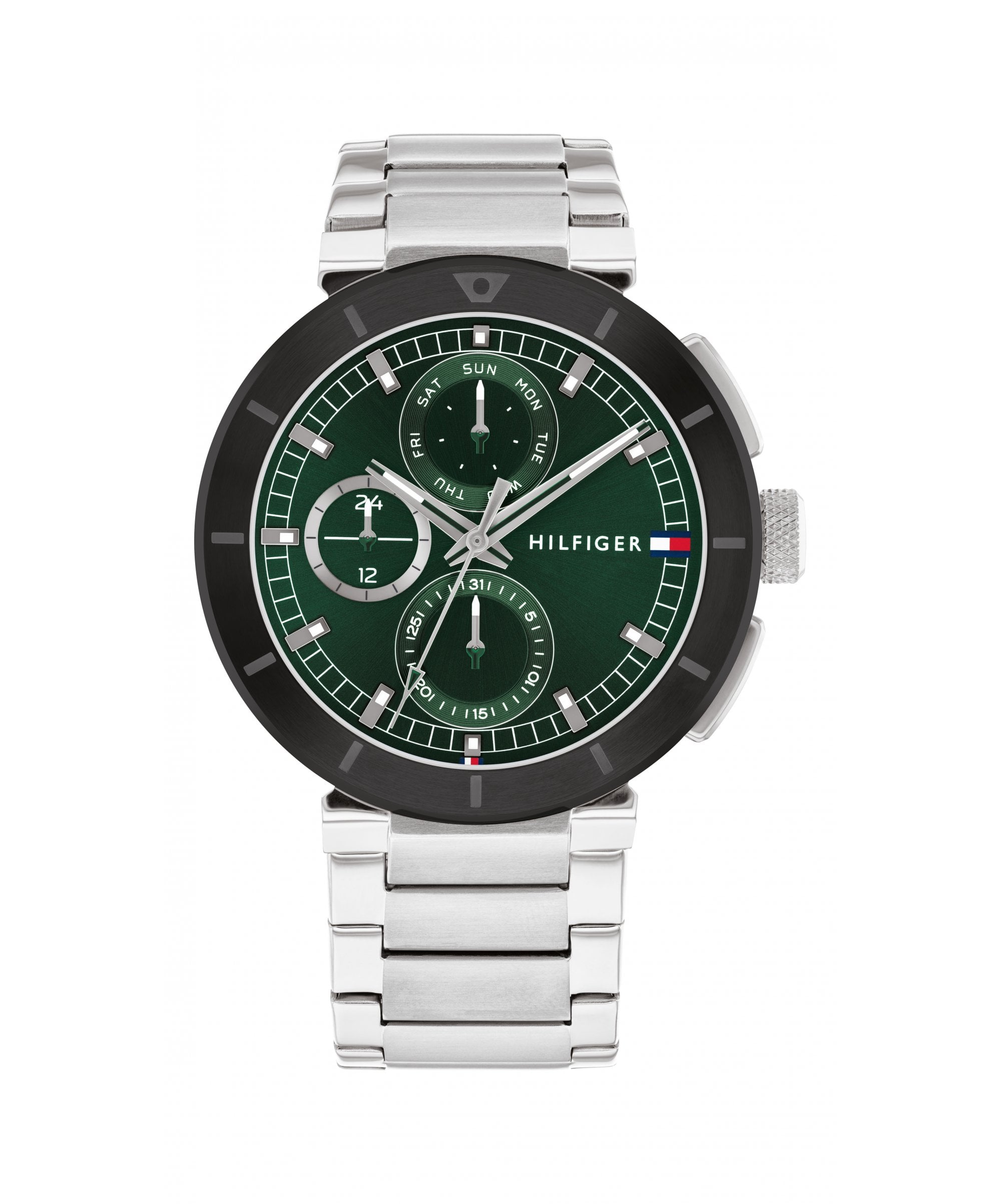 Tommy Hilfiger Lorenzo Black & Green Gents Bracelet Watch