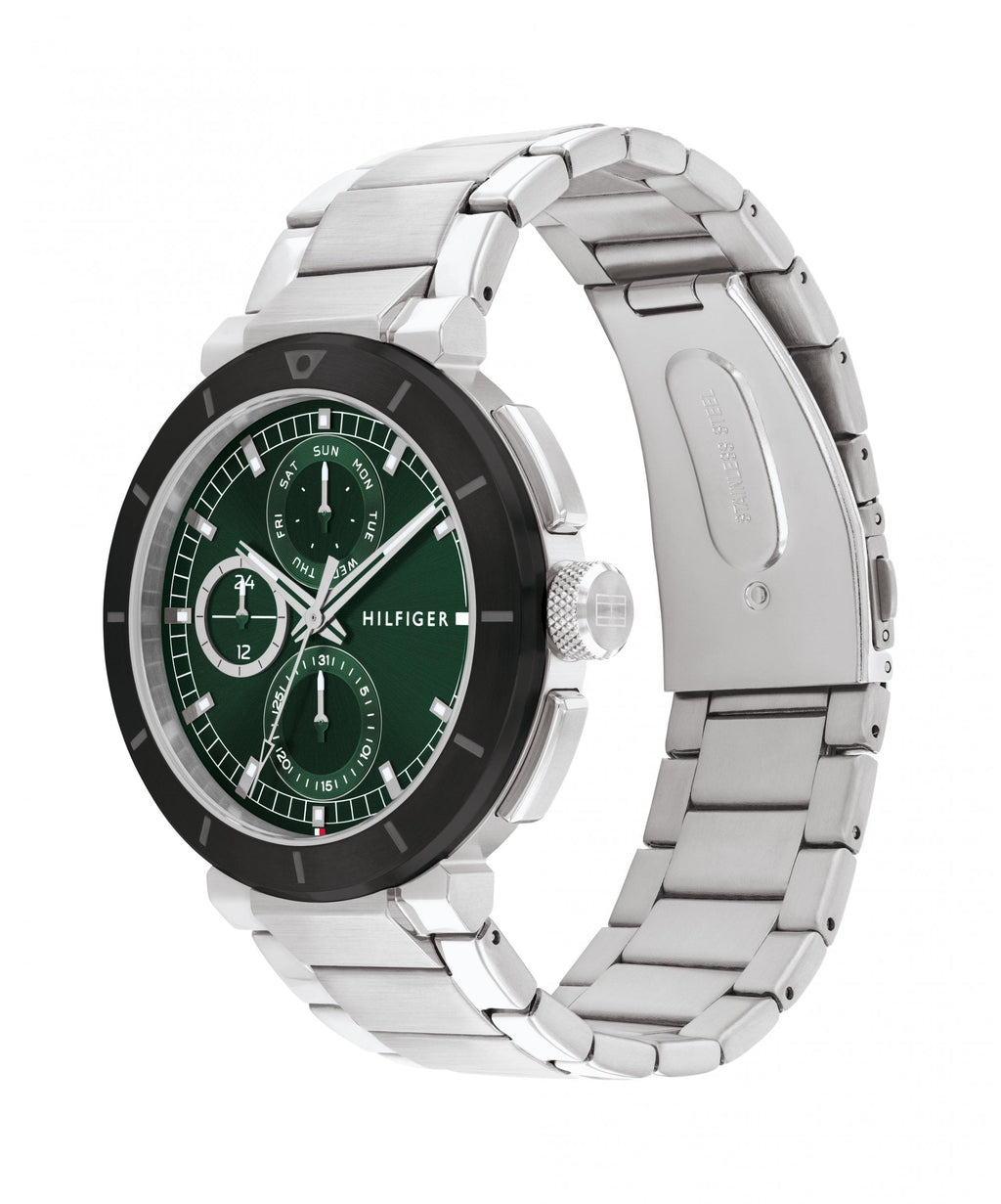 Tommy Hilfiger Lorenzo Black & Green Gents Bracelet Watch