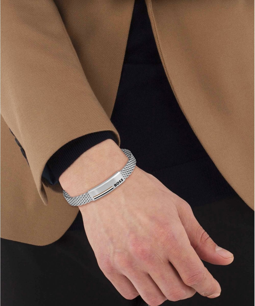 BOSS Alen Gents Silver Tone Bracelet