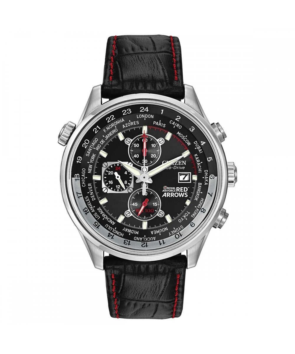 Citizen Eco-Drive Gents Red Arrows Chronograph Leather Strap Watch