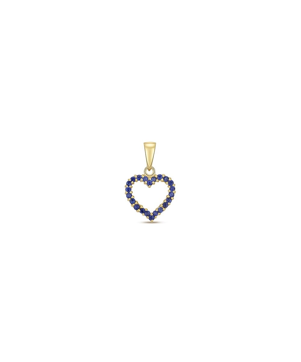 9ct Gold Sapphire Heart Pendant