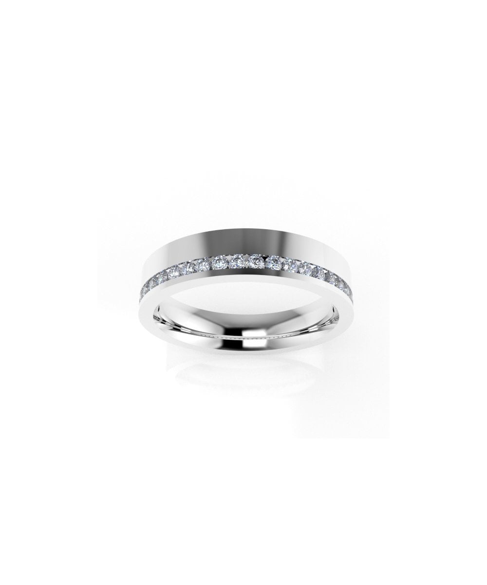 Platinum 4mm Offset Channel Set Diamond Band