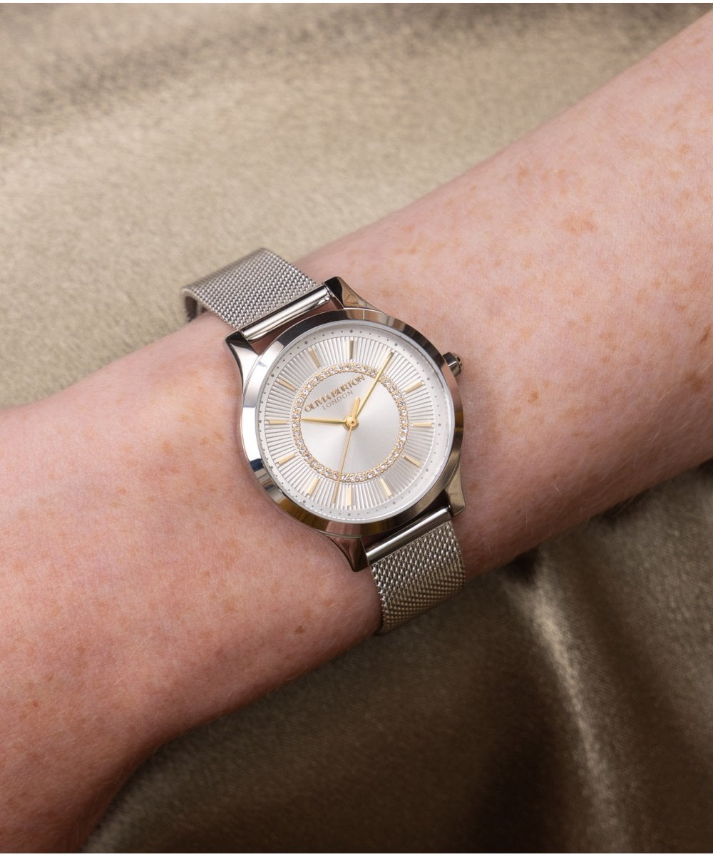 Olivia Burton Wonderlust White & Silver Mesh Bracelet Watch