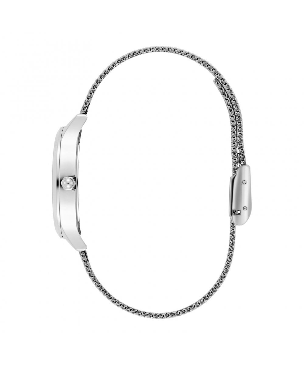Olivia Burton Wonderlust White & Silver Mesh Bracelet Watch