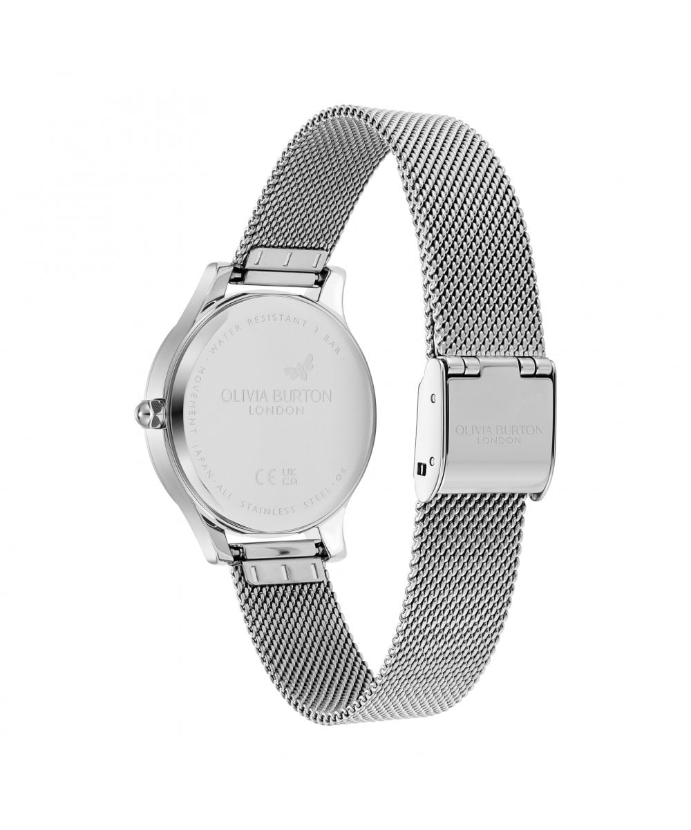 Olivia Burton Wonderlust White & Silver Mesh Bracelet Watch