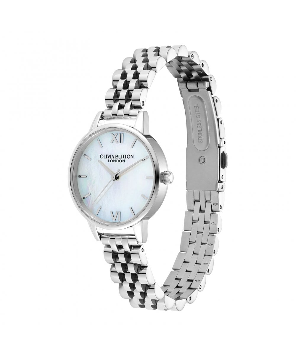 Olivia Burton Classics White & Silver Bracelet Watch
