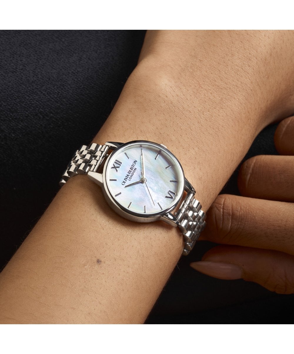 Olivia Burton Classics White & Silver Bracelet Watch