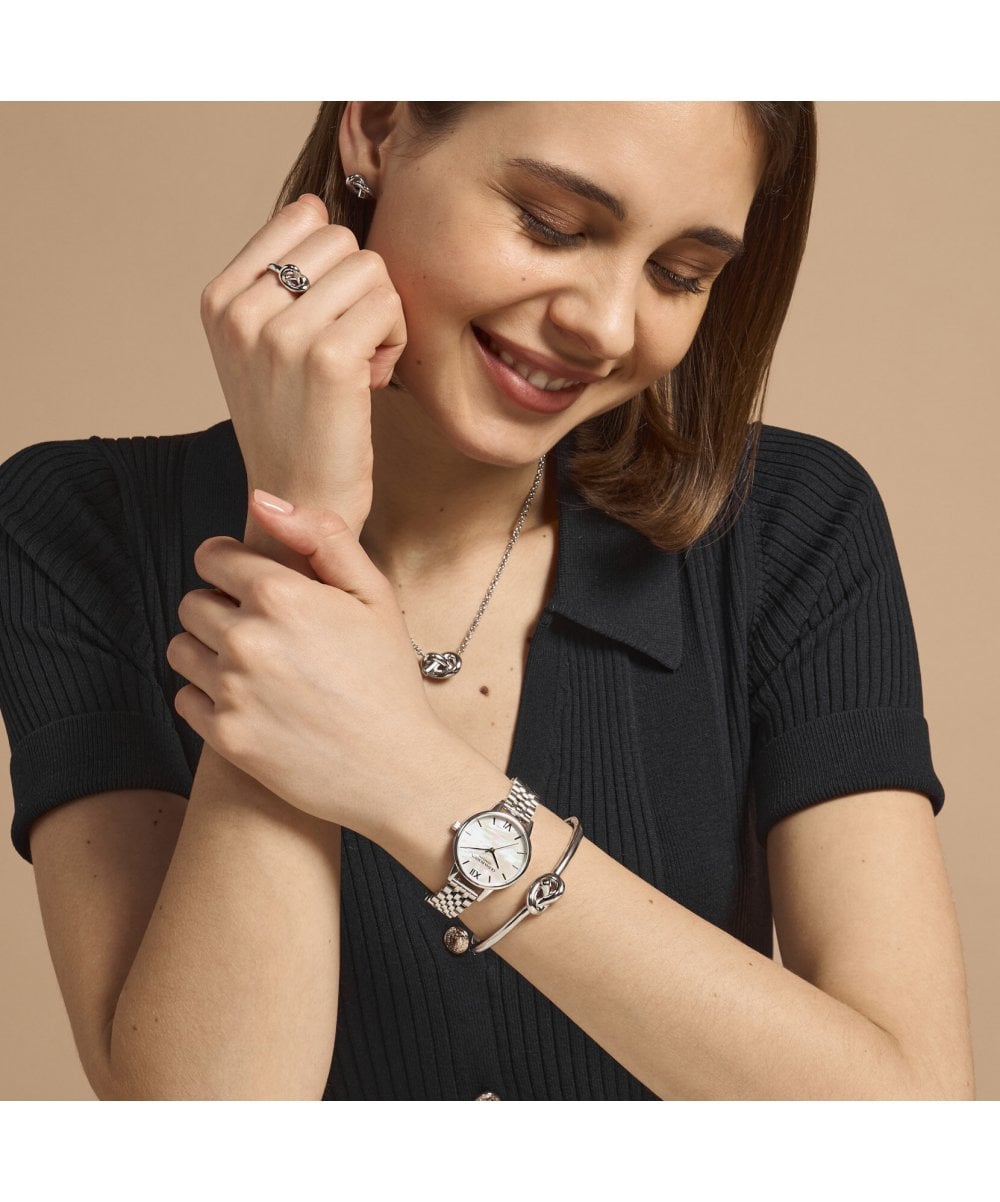 Olivia Burton Classics White & Silver Bracelet Watch