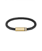 BOSS Ares Black Leather Gents Bracelet