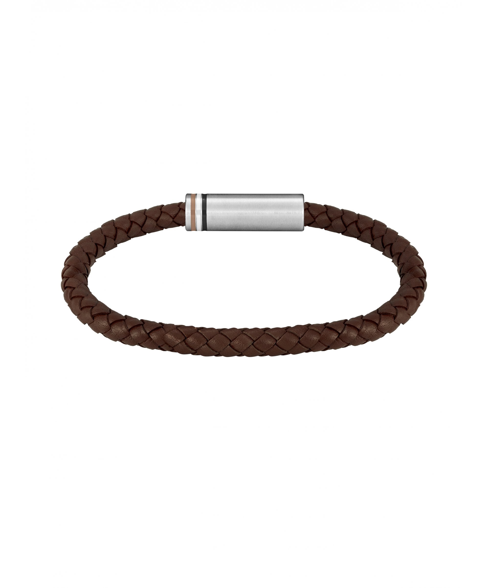 BOSS Ares Brown Leather Gents Bracelet