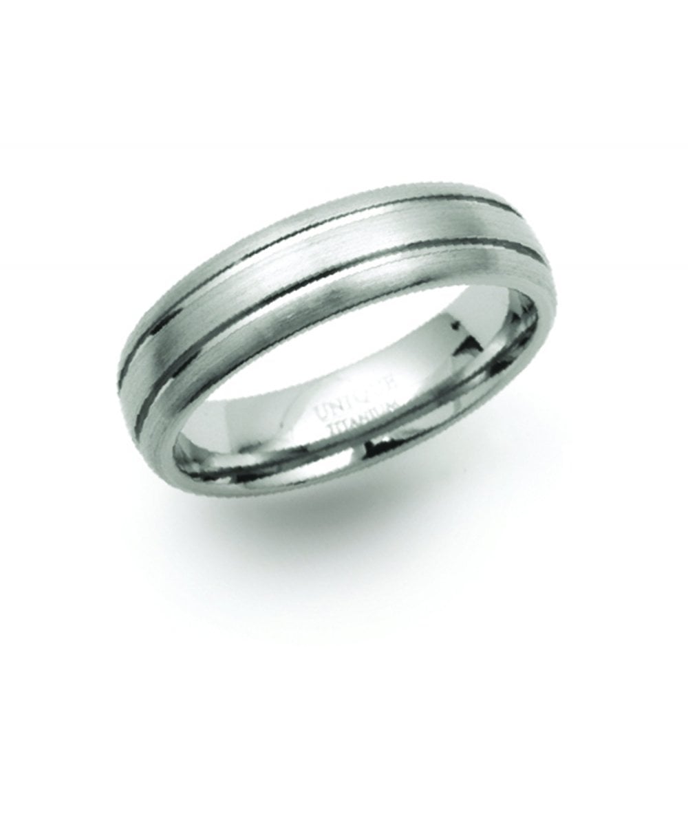 Titanium 6mm Patterned Ring - TR-3