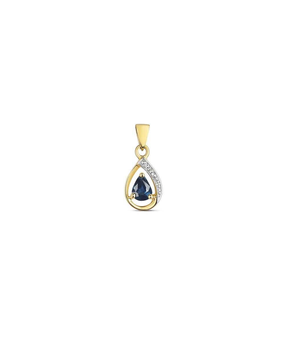 9ct Gold Diamond & Sapphire Pendant