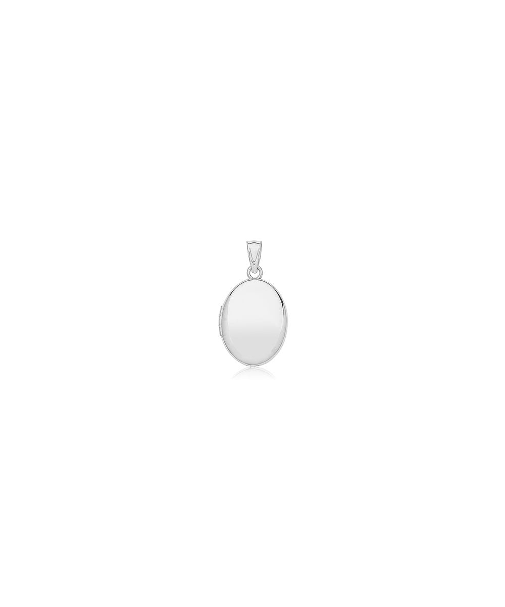 Sterling Silver Plain Oval Locket Pendant