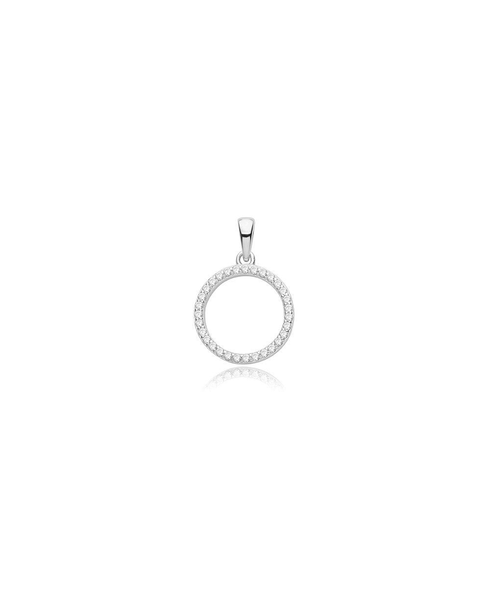 Sterling Silver CZ Circle Pendant