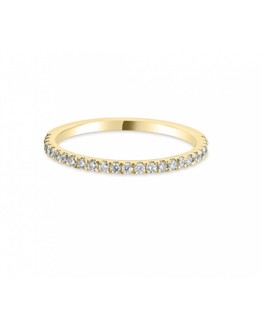 Scallop Set Diamond Wedding Ring