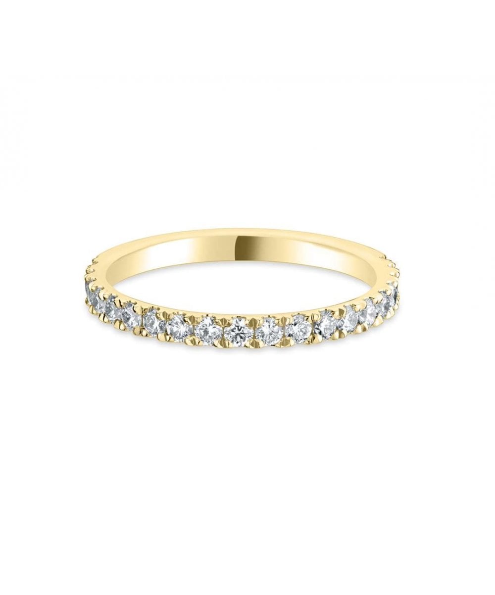 Scallop Set Diamond Wedding Ring