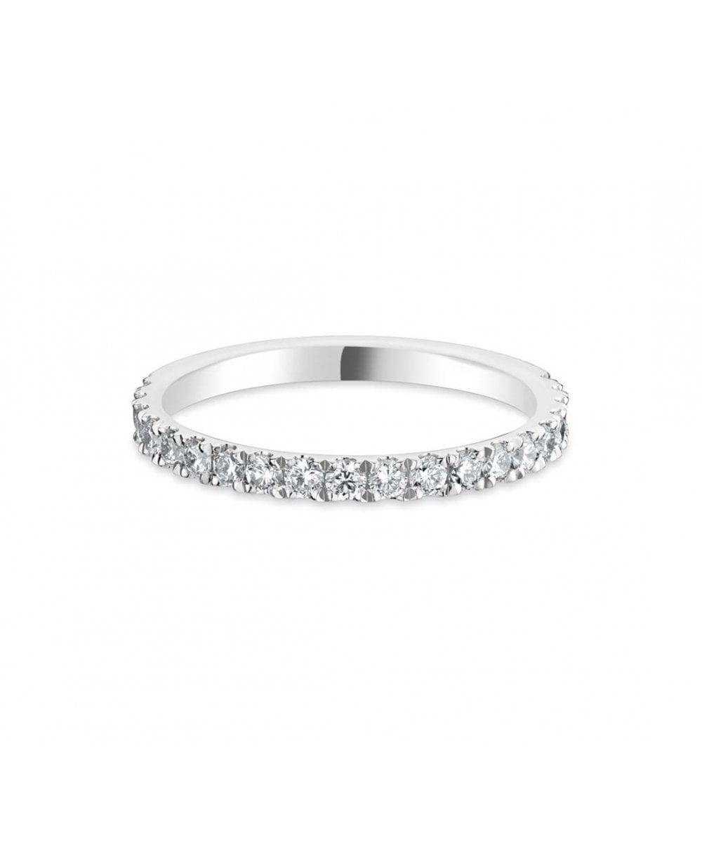 Scallop Set Diamond Wedding Ring