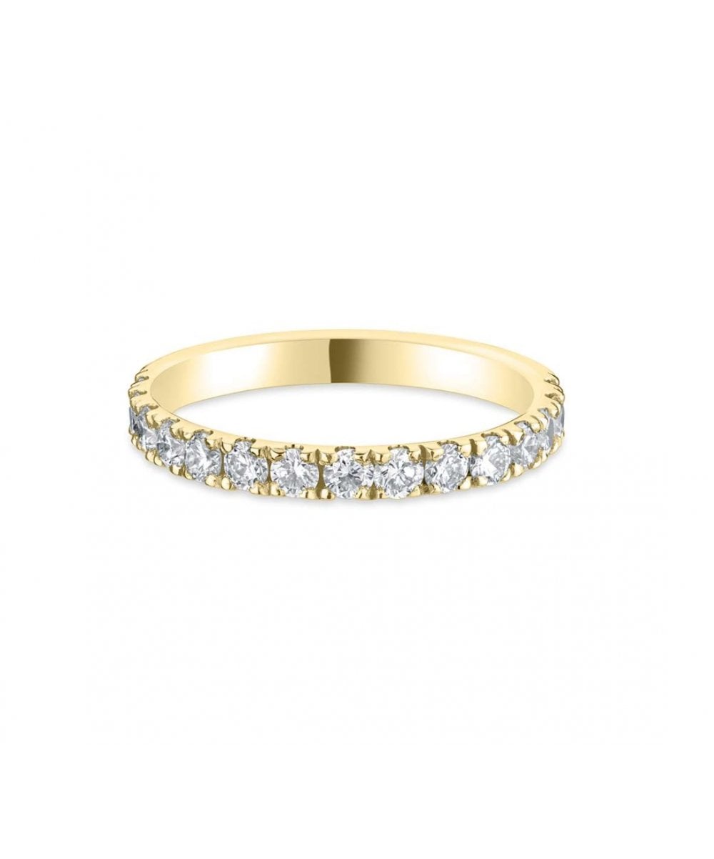 Scallop Set Diamond Wedding Ring