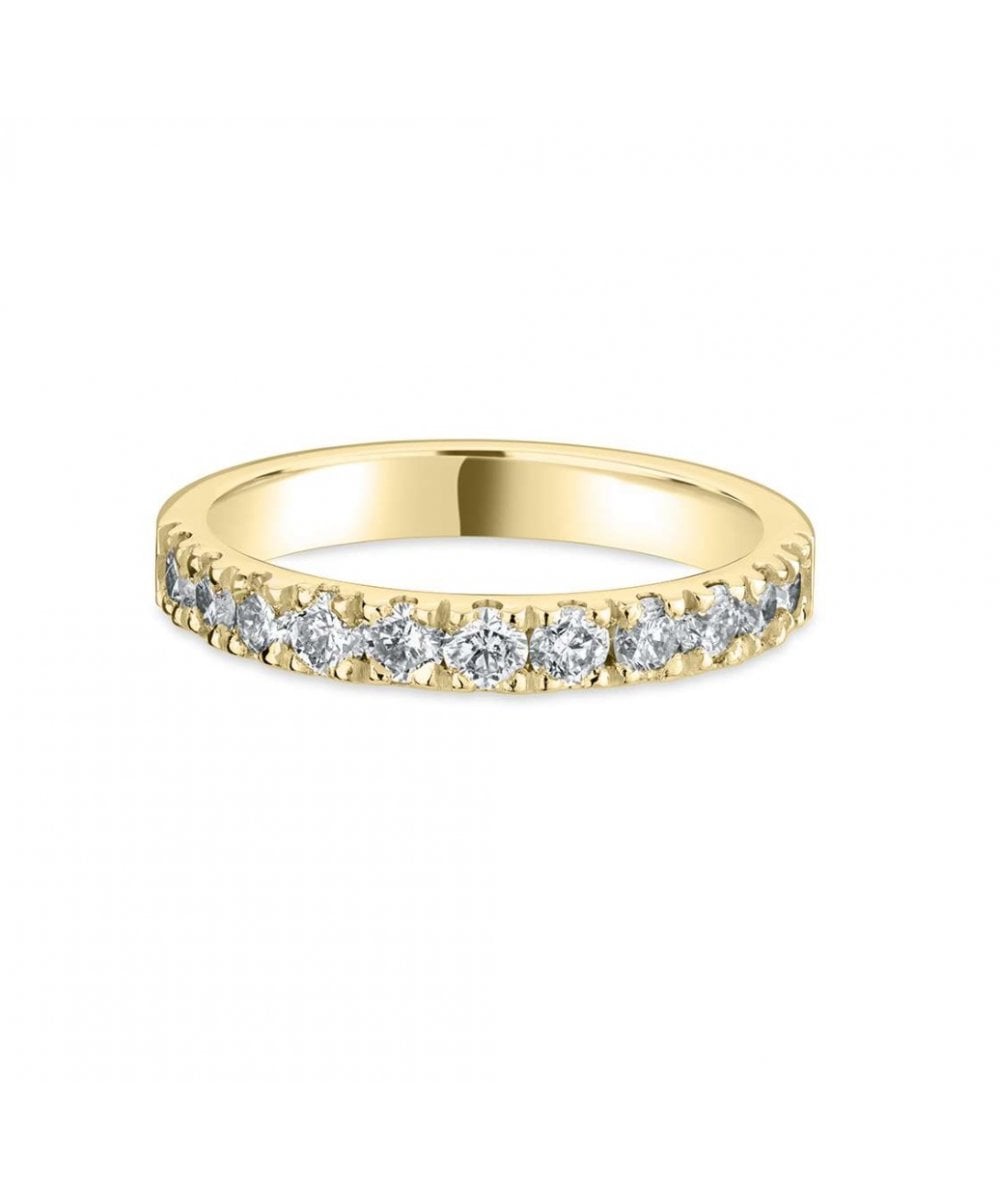 Scallop Set Diamond Wedding Ring