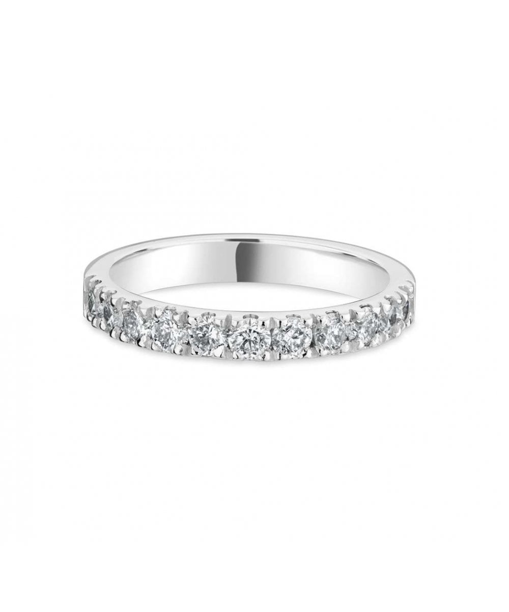 Scallop Set Diamond Wedding Ring