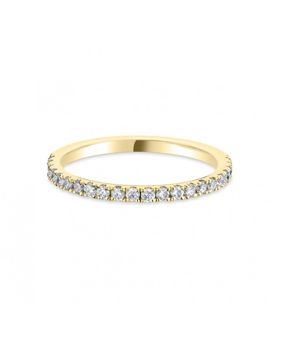 Scallop Set Diamond Wedding Ring