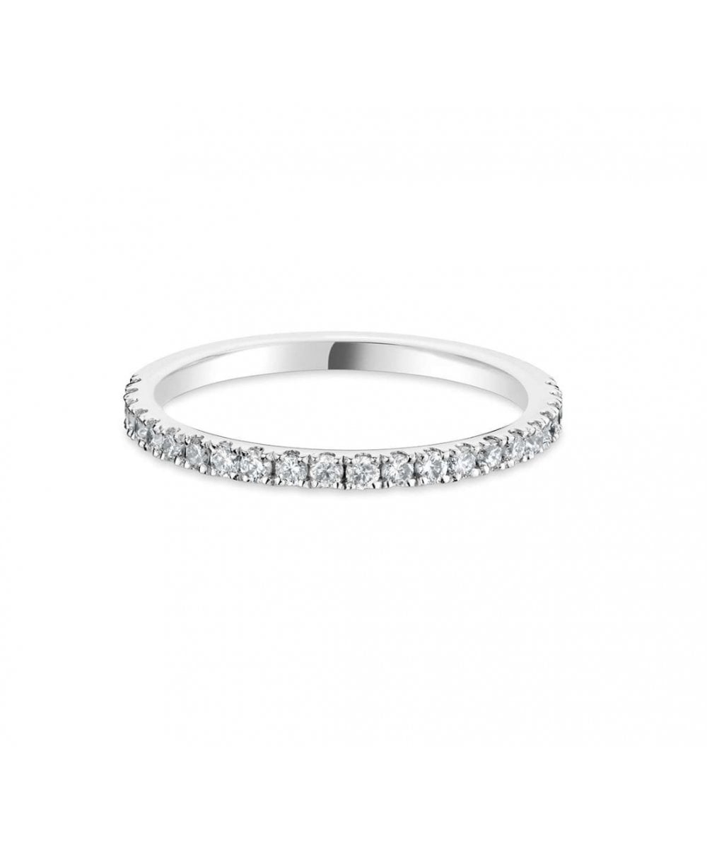 Scallop Set Diamond Wedding Ring