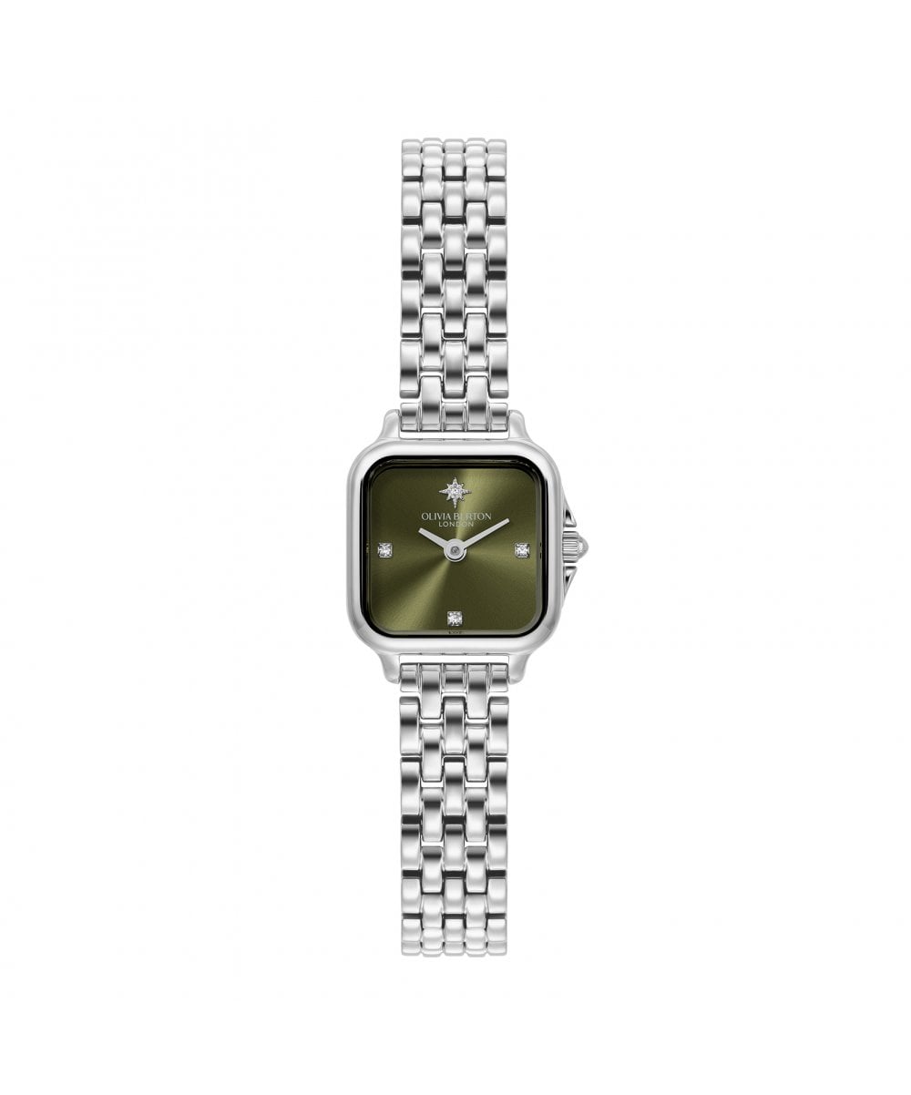 Grosvenor Mini Sage Green & Silver Bracelet Watch