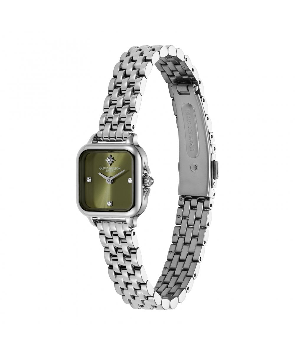 Grosvenor Mini Sage Green & Silver Bracelet Watch