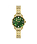 Art Deco Emerald Green Dial Gold Bracelet Watch