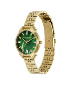 Art Deco Emerald Green Dial Gold Bracelet Watch