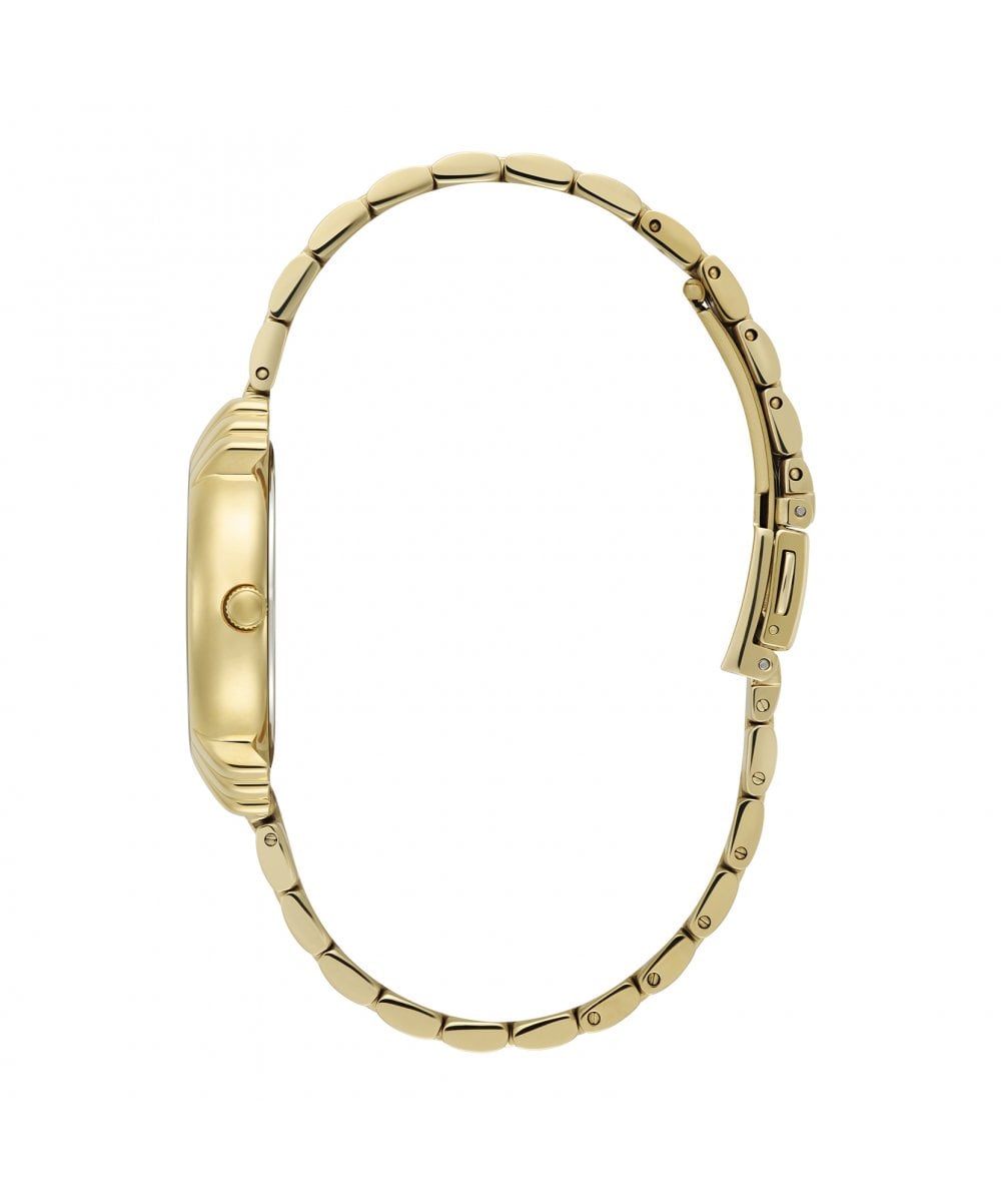 Art Deco Emerald Green Dial Gold Bracelet Watch