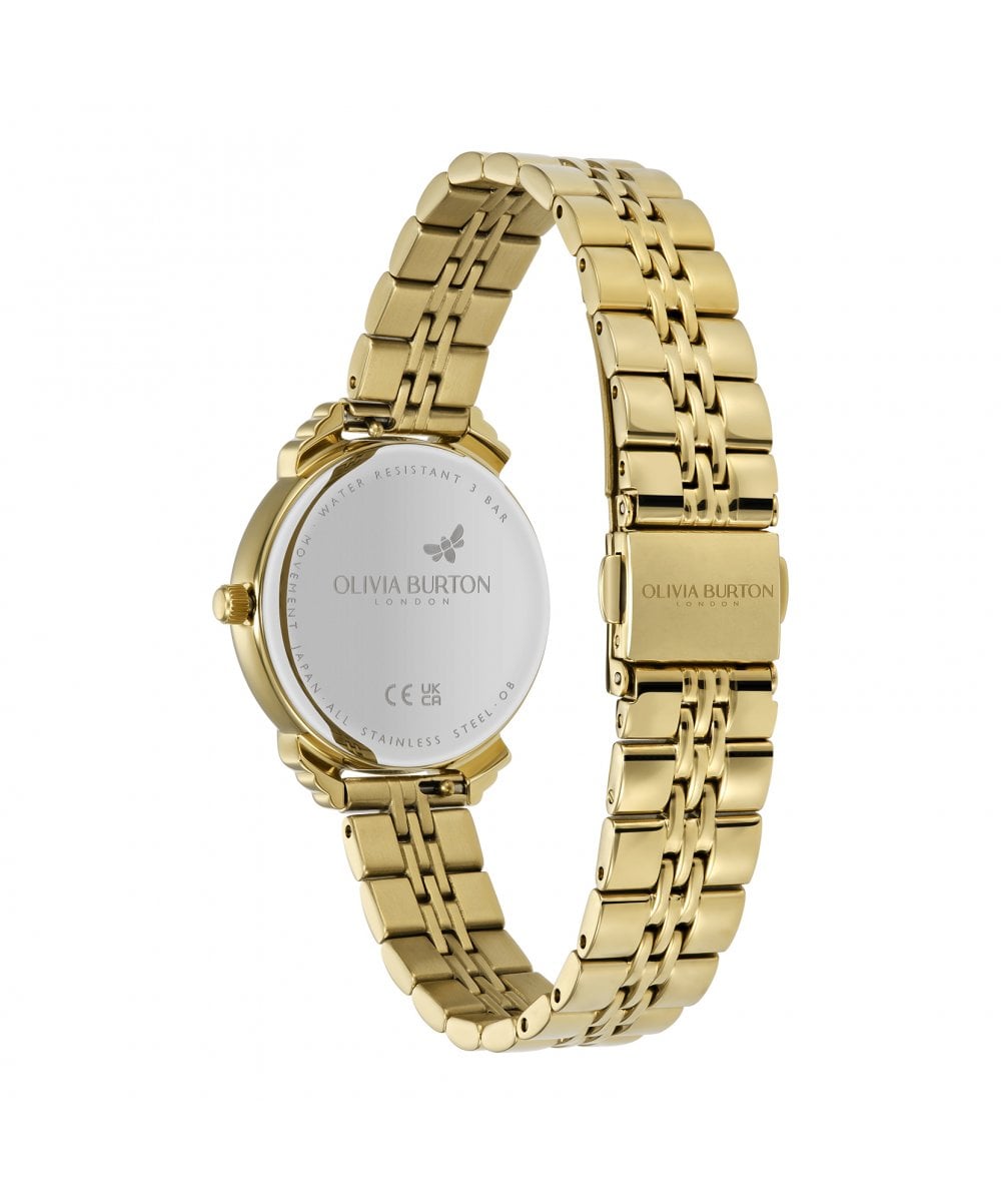 Art Deco Emerald Green Dial Gold Bracelet Watch