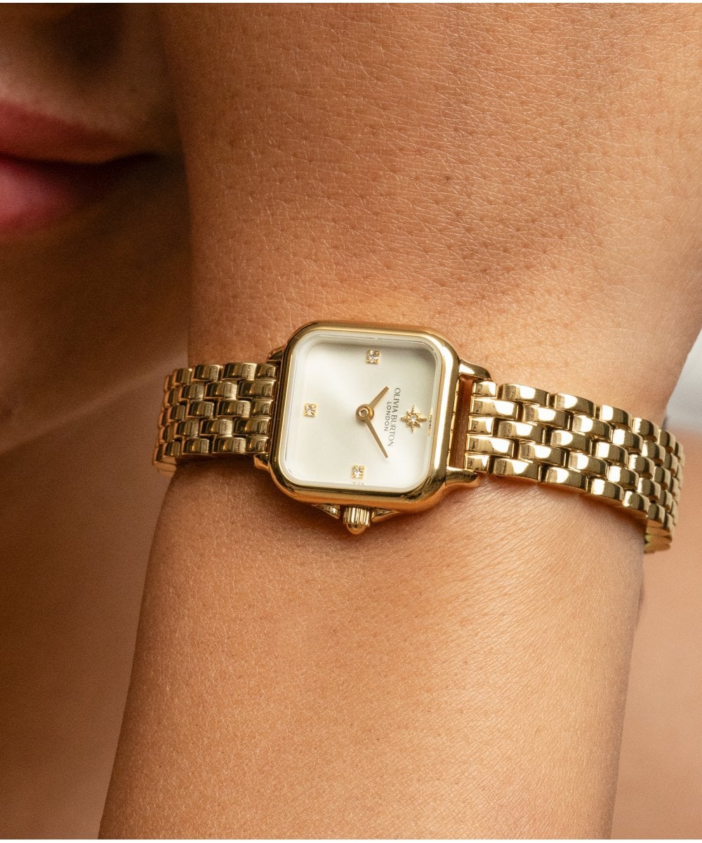 Grosvenor Mini Sage Ivory & Gold Bracelet Watch