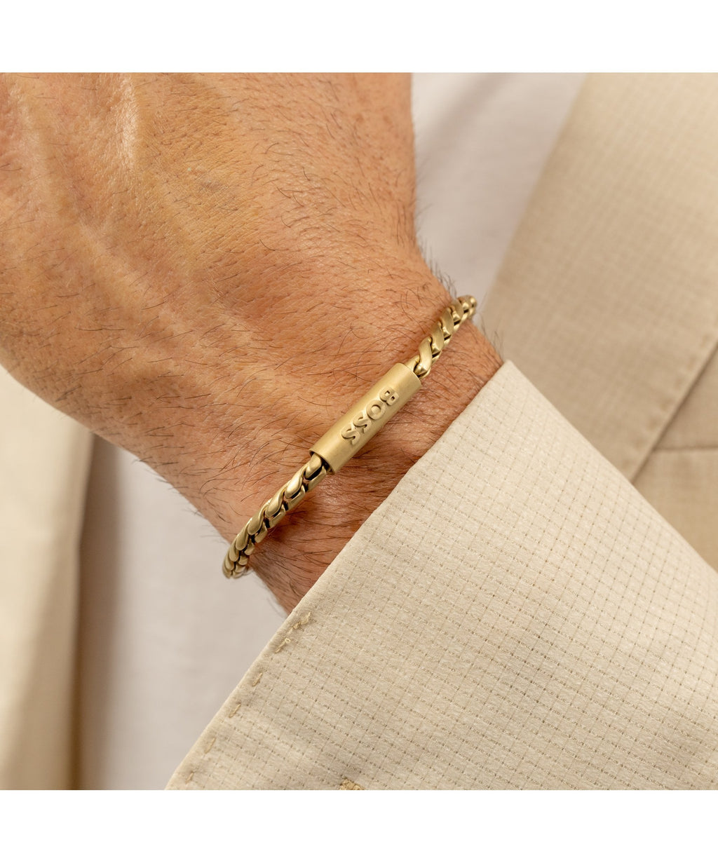BOSS Doran Gents Gold Tone Bracelet