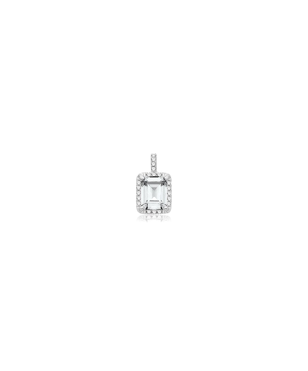 Sterling Silver Halo CZ Pendant