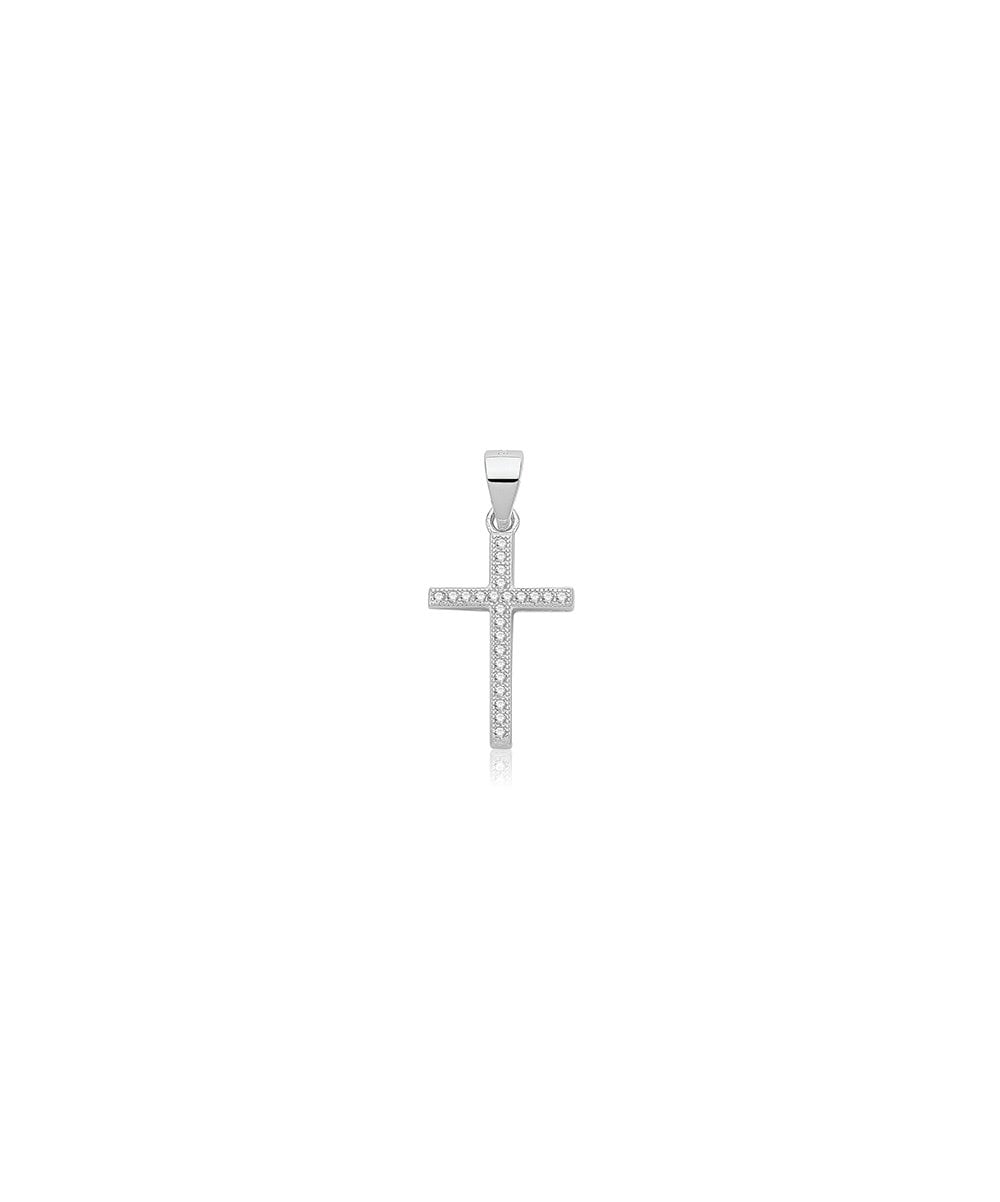 Sterling Silver CZ Cross Pendant