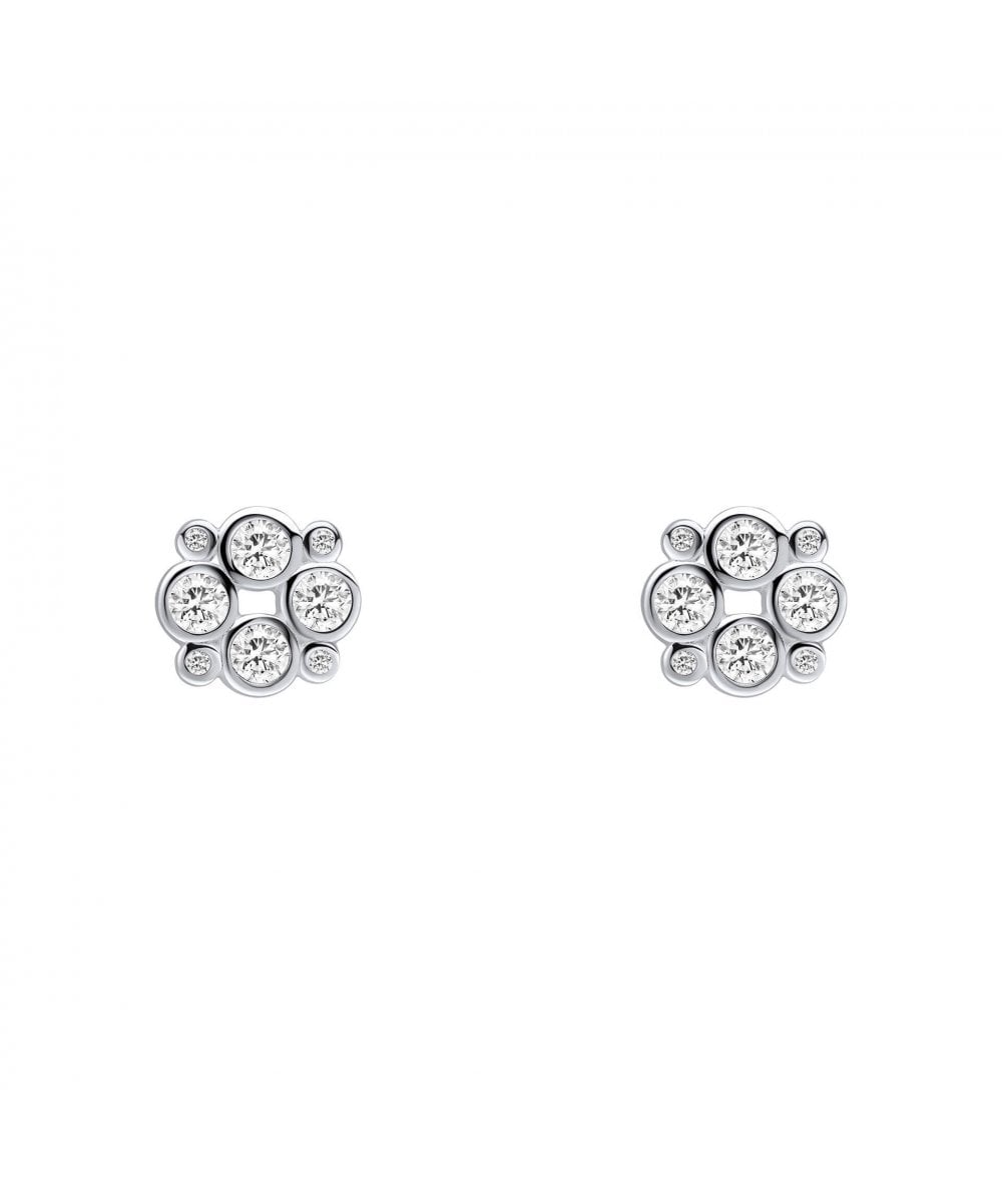 Silver Multi CZ Stud Earrings