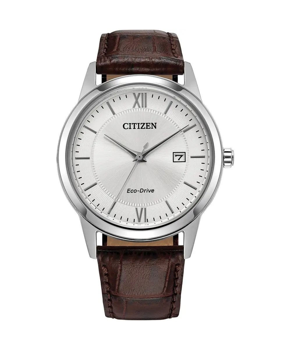 Citizen Eco-Drive Brown Leather Strap Gents Watch