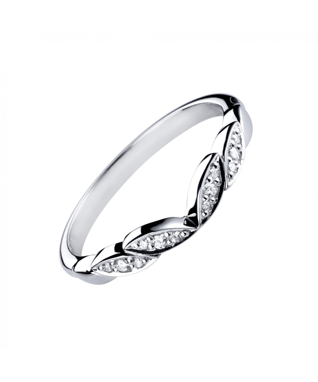 Platinum 0.08ct Floral Inspired Diamond Ring