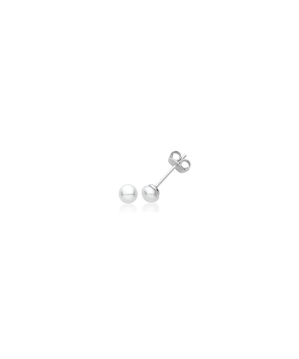 Silver 6mm Pearl Stud Earrings