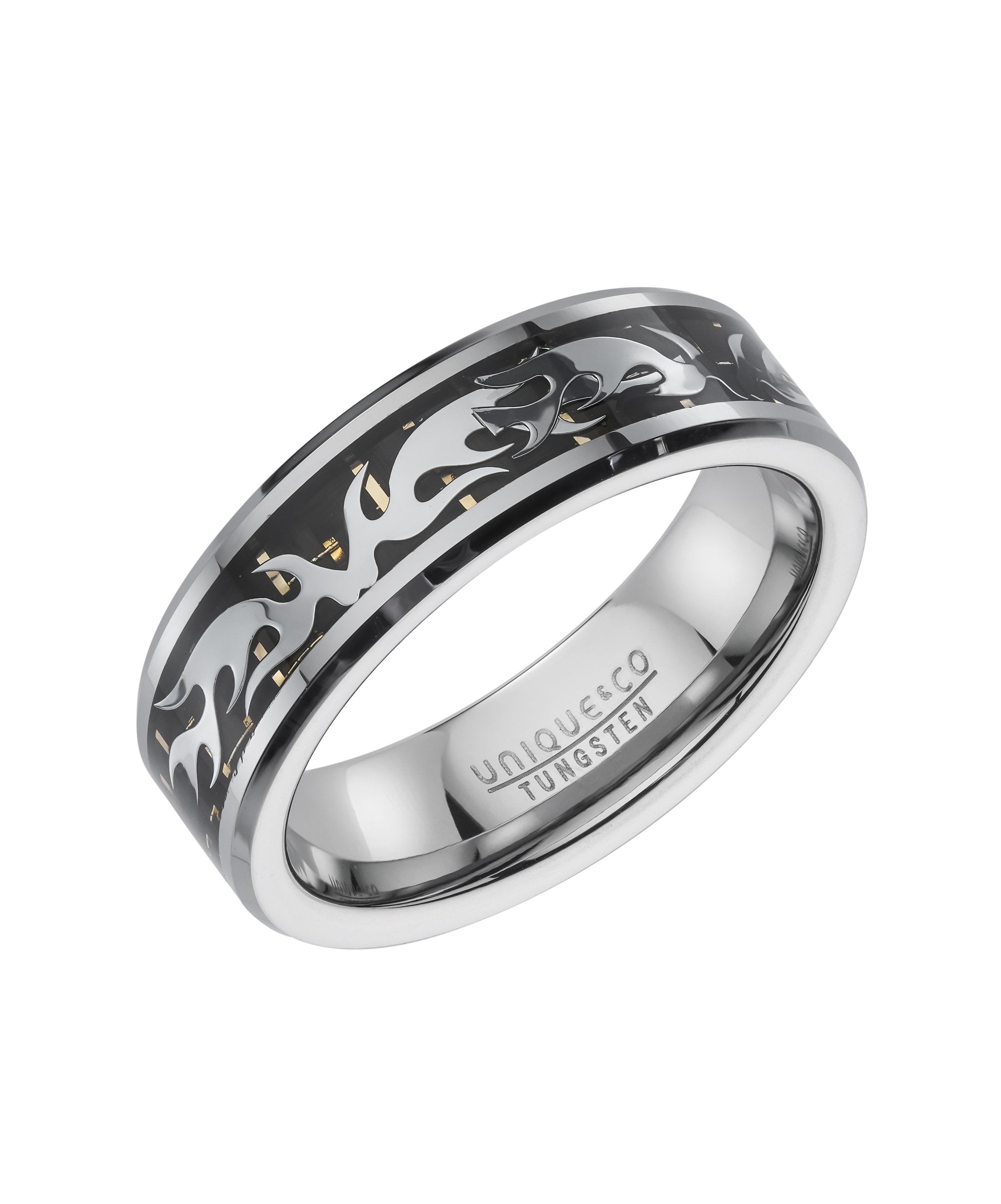 Tungsten 7mm Ring With Black Carbon Fibre - TUR-200