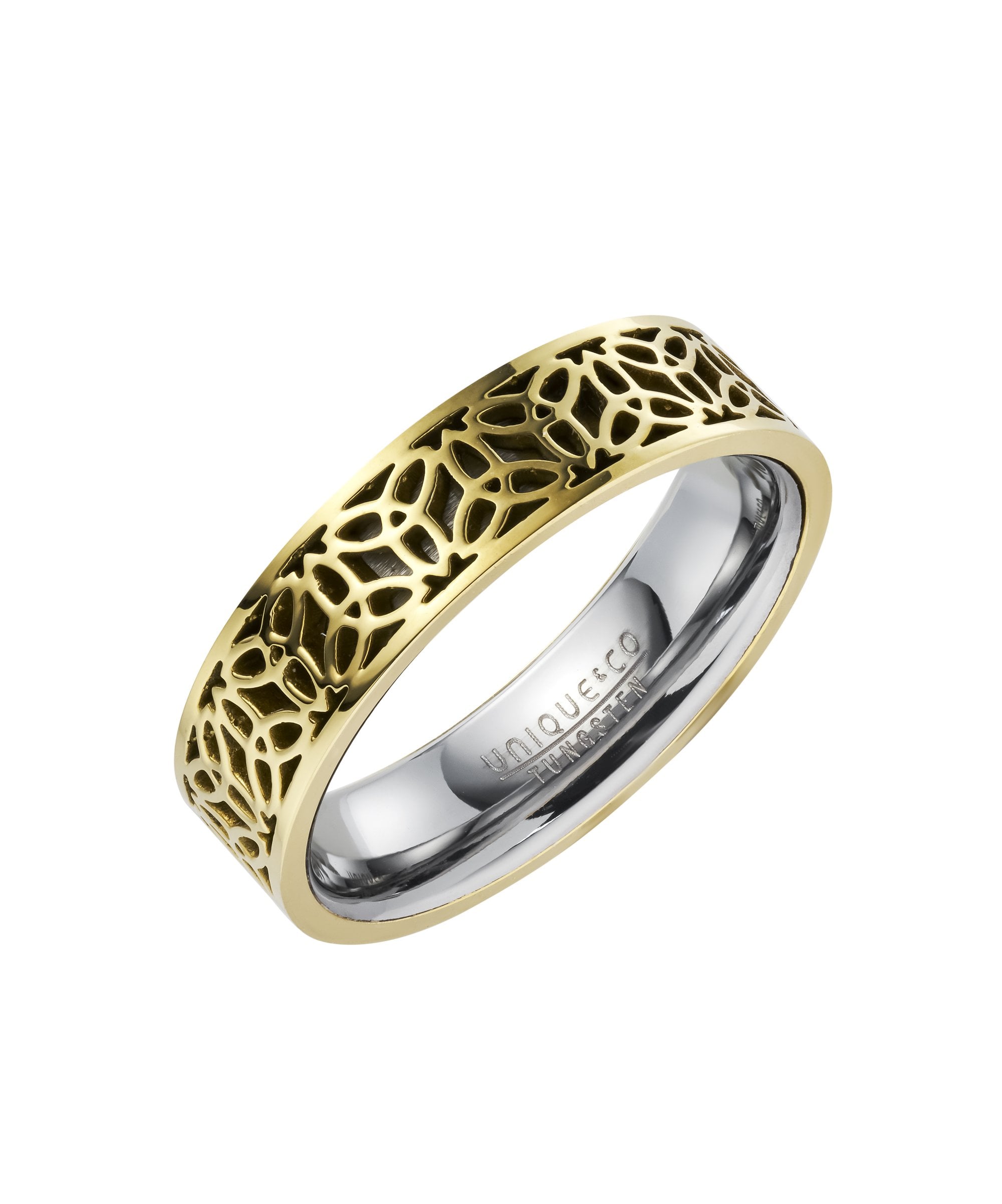Tungsten 6mm Ring with Gold Plated Steel Overlay - TUR-202