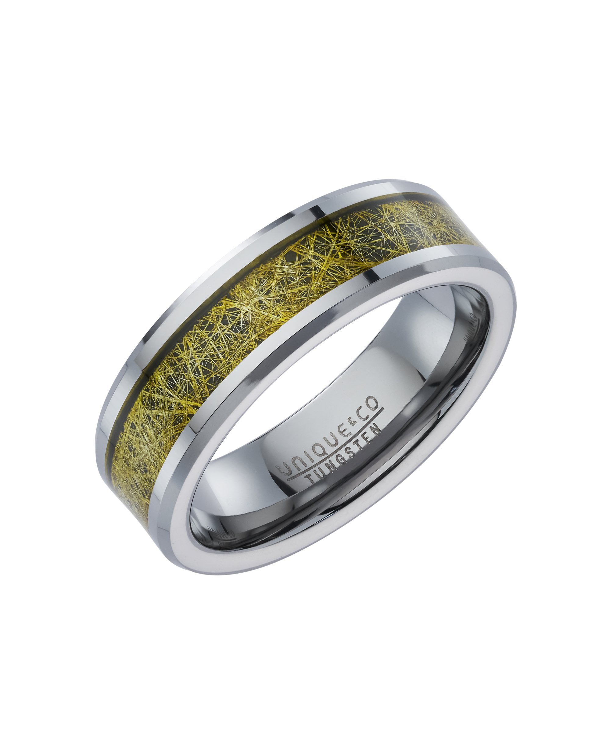 Tungsten 7mm Ring With Meteorite Paper Inlay - TUR-203
