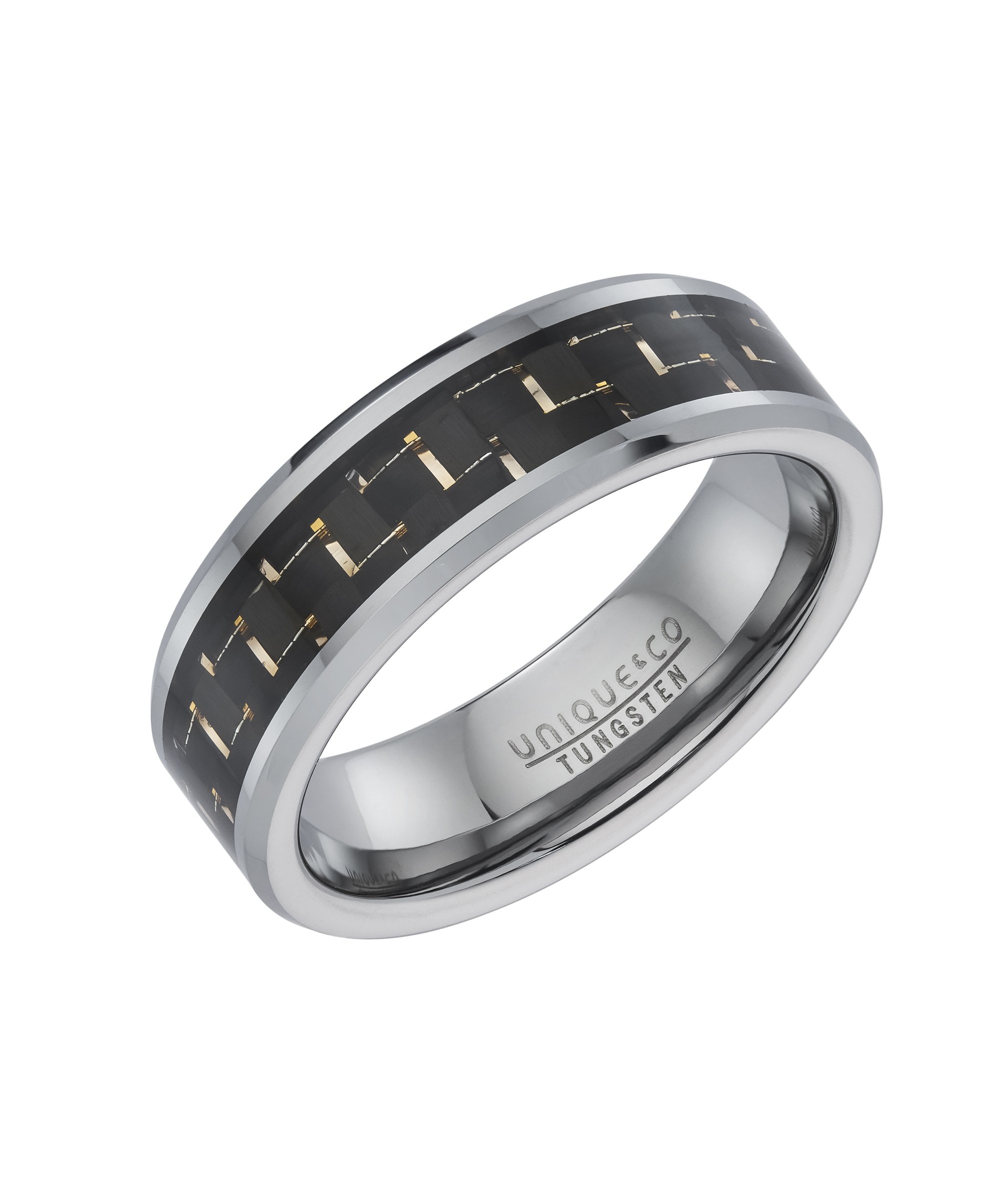 Tungsten 7mm Carbon Fibre Inlay Ring - TUR-207