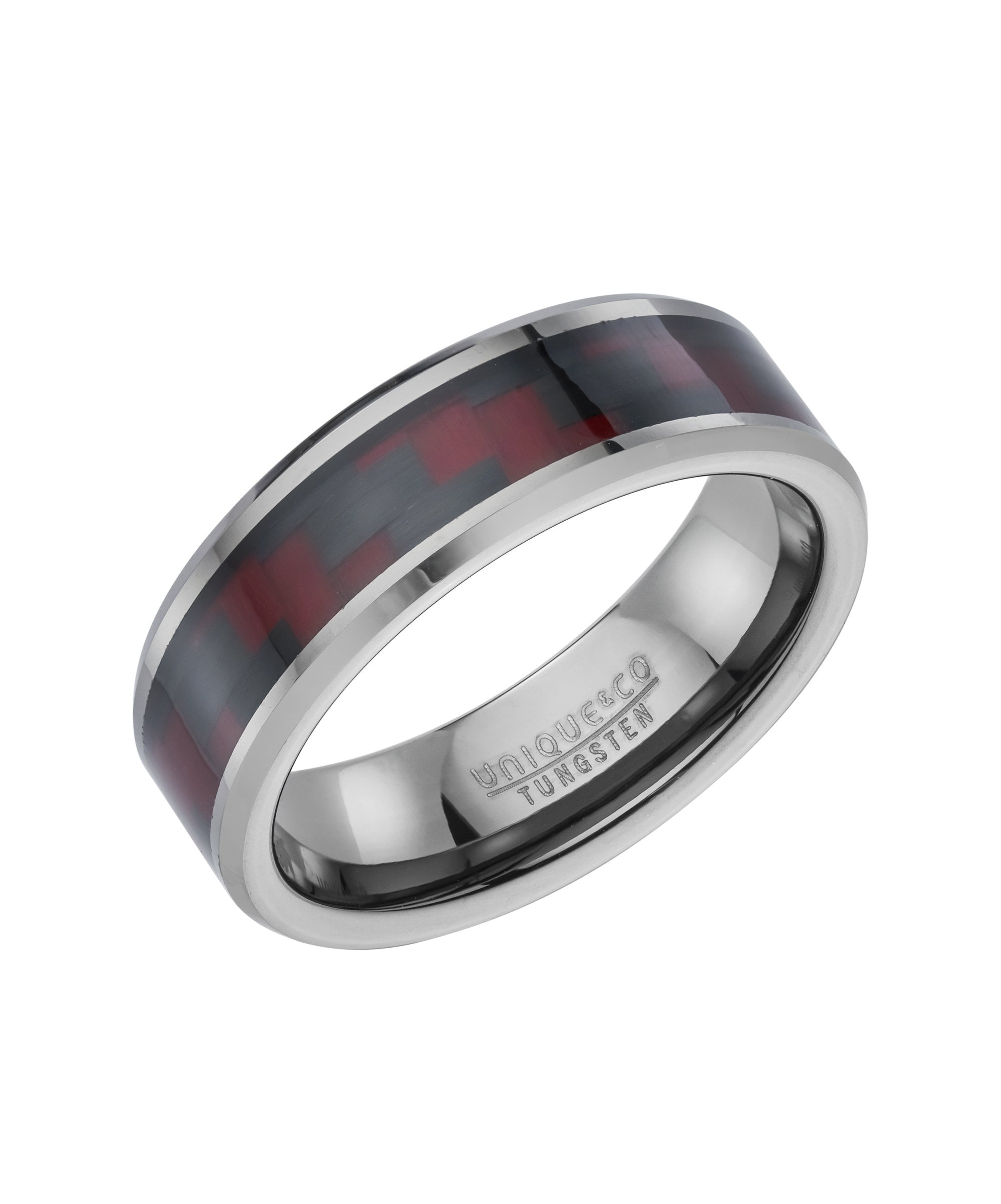 Tungsten 7mm Carbon Fibre Inlay Ring - TUR-208